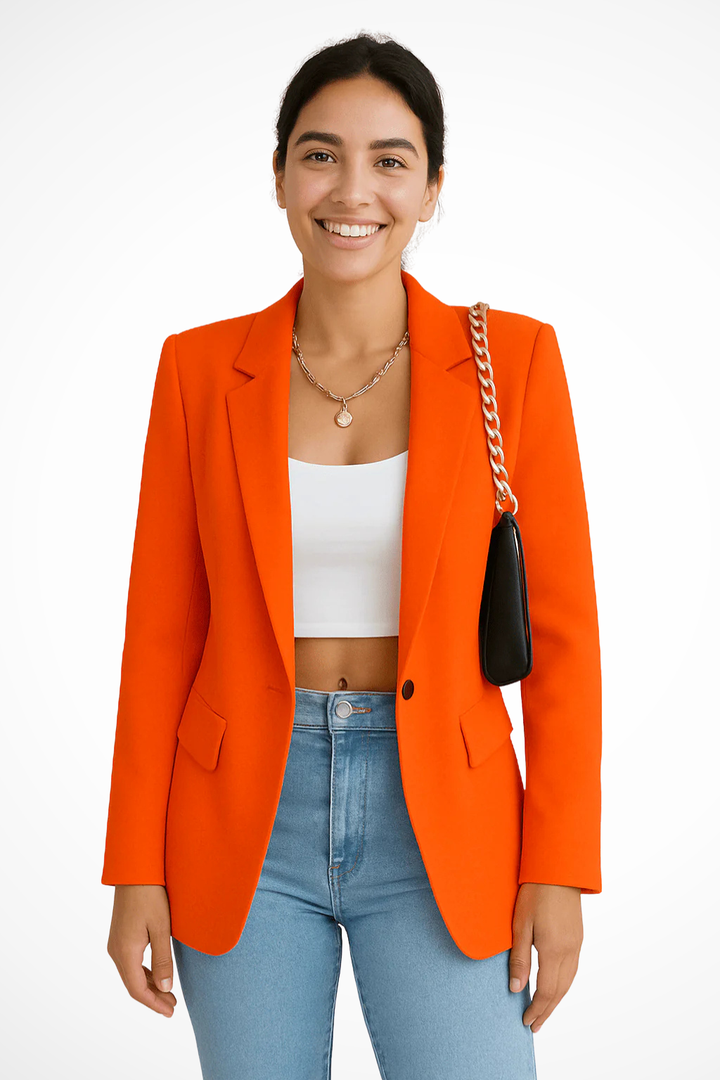 Women's Smooth Woven Black Blazer | Chic Tailored Elegant Jacket 8