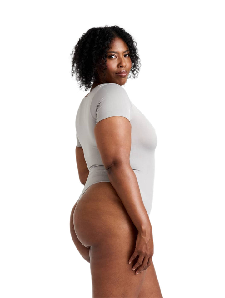 Women's Square Neck Thong Bodysuit Slim Fit Sustainable Fabric