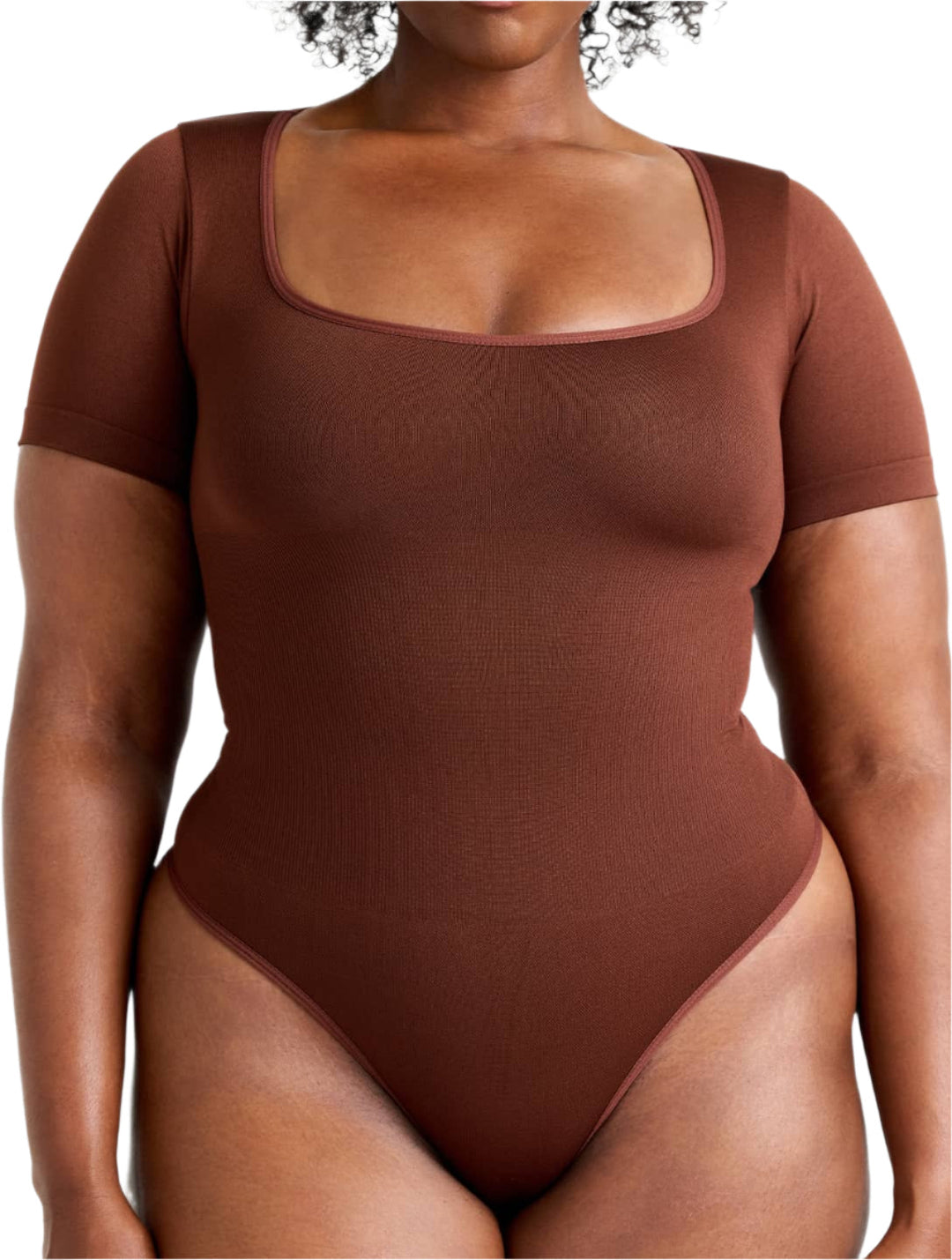 Women's Square Neck Thong Bodysuit Slim Fit Sustainable Fabric