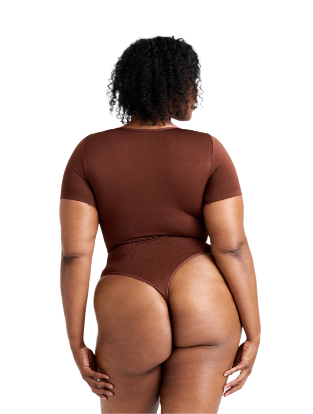 Women's Square Neck Thong Bodysuit Slim Fit Sustainable Fabric