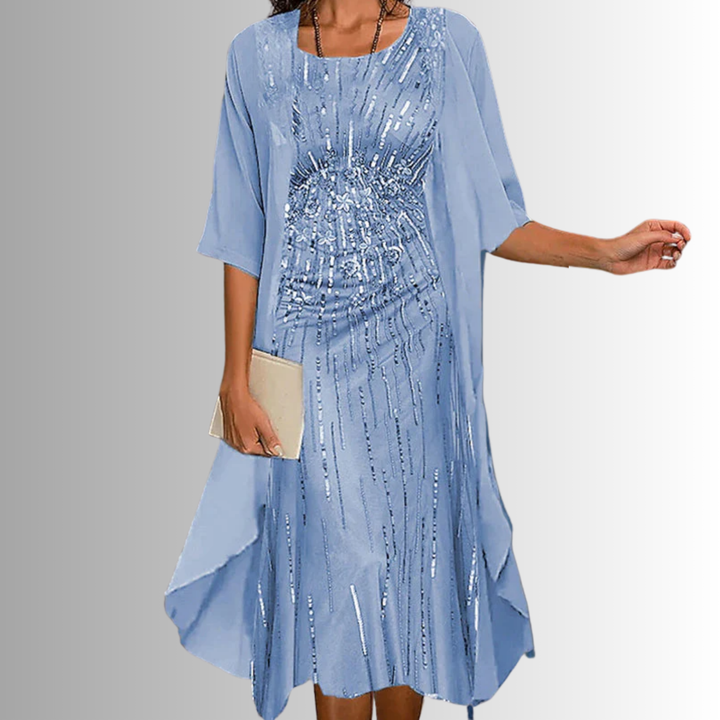 Women's Summer Dresses 2-Piece Set with Lightweight Blouse for Spring & Summer Events