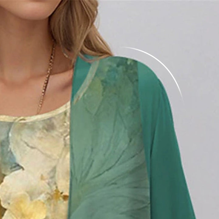 Women's Summer Dresses 2-Piece Set with Lightweight Blouse for Spring & Summer Events
