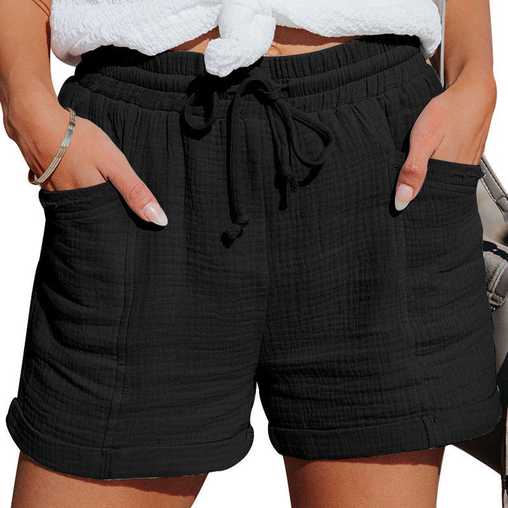 Women's Summer Shorts in Relaxed Fit with Adjustable Waistband for Casual Outdoor Wear