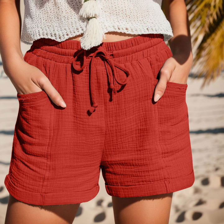 Women's Summer Shorts in Relaxed Fit with Adjustable Waistband for Casual Outdoor Wear