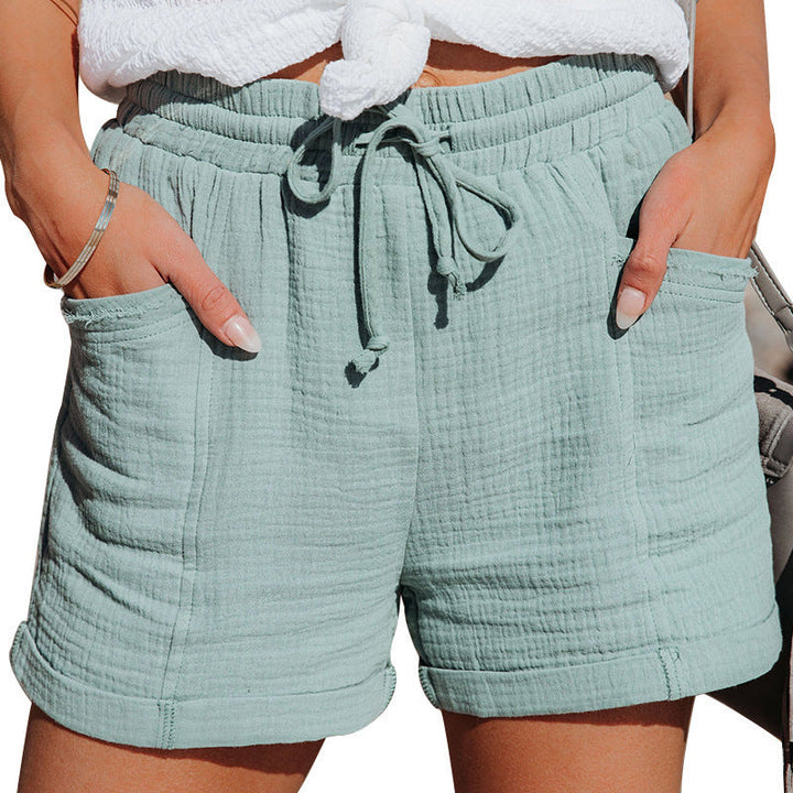 Women's Summer Shorts in Relaxed Fit with Adjustable Waistband for Casual Outdoor Wear