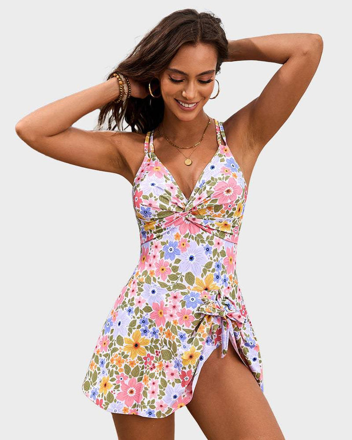 Women's Swim Dress Swimsuit with Tummy Control and Adjustable Straps for Poolside Elegance