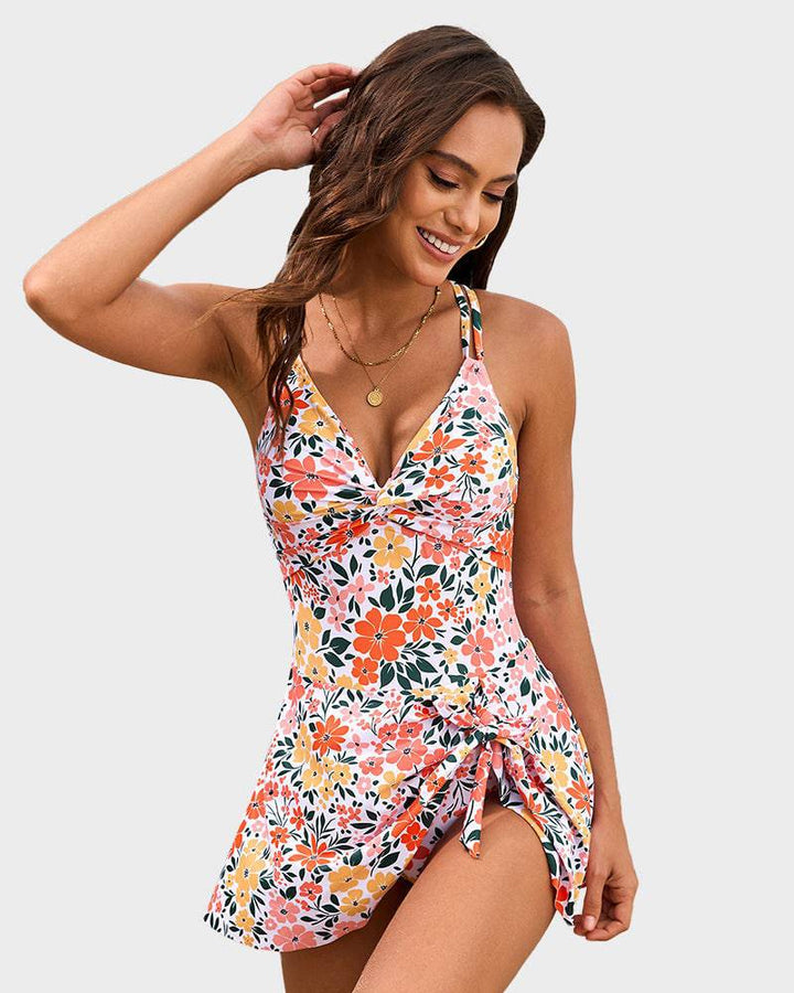 Women's Swim Dress Swimsuit with Tummy Control and Adjustable Straps for Poolside Elegance