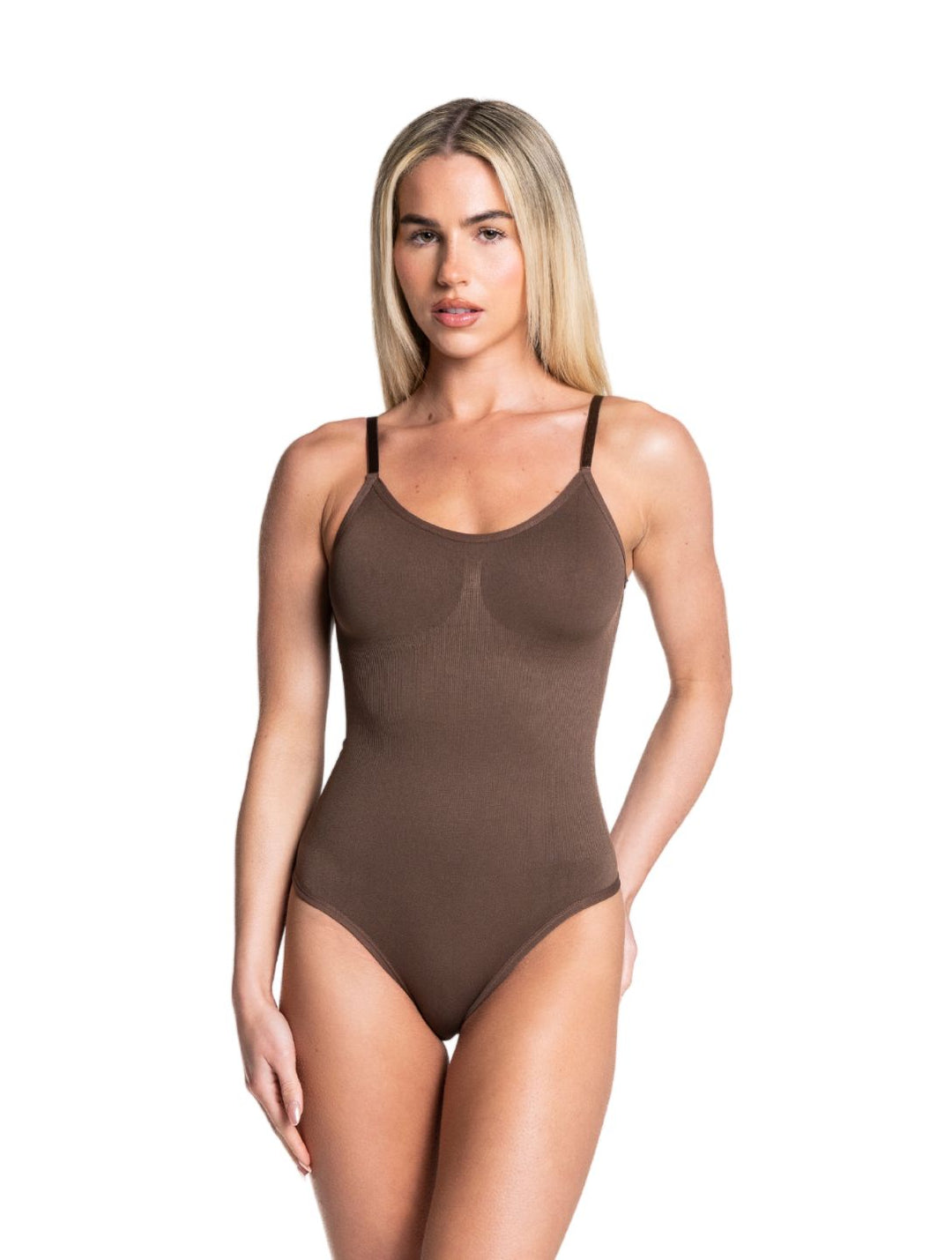 Women's Thong Bodysuit with Sculpting Design and Adjustable Straps