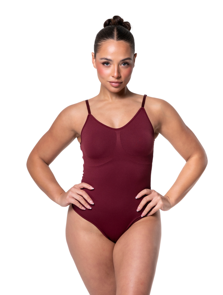 Women's Thong Bodysuit with Sculpting Design and Adjustable Straps
