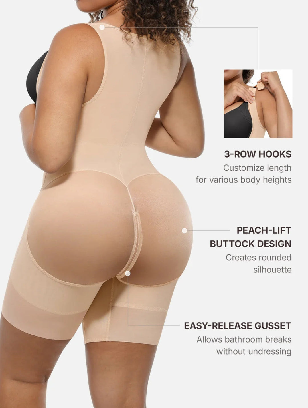 Women's U-Shaped Tummy Control Bodysuit Sleeveless Design
