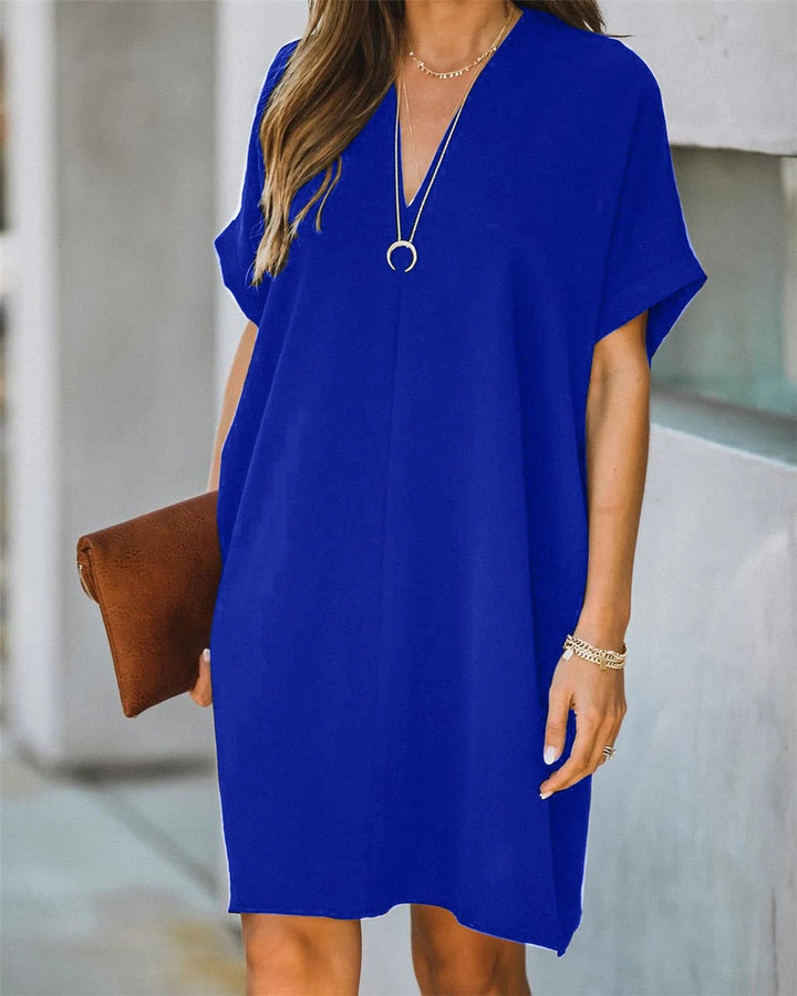 Women's V-Neck Summer Dress in Breathable Fabric for Everyday Casual Wear