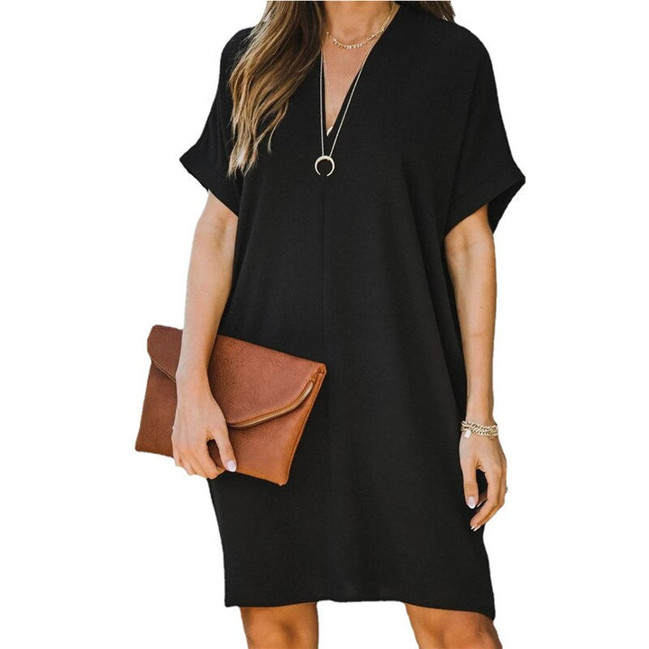 Women's V-Neck Summer Dress in Breathable Fabric for Everyday Casual Wear