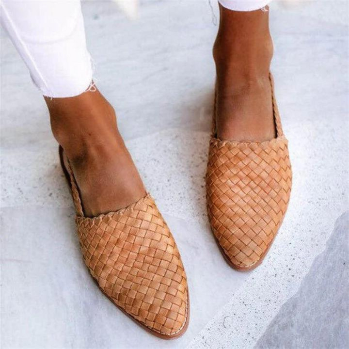 Women's Woven Vegan Leather Ballet Flats | Elegant Lightweight Summer Shoes 2