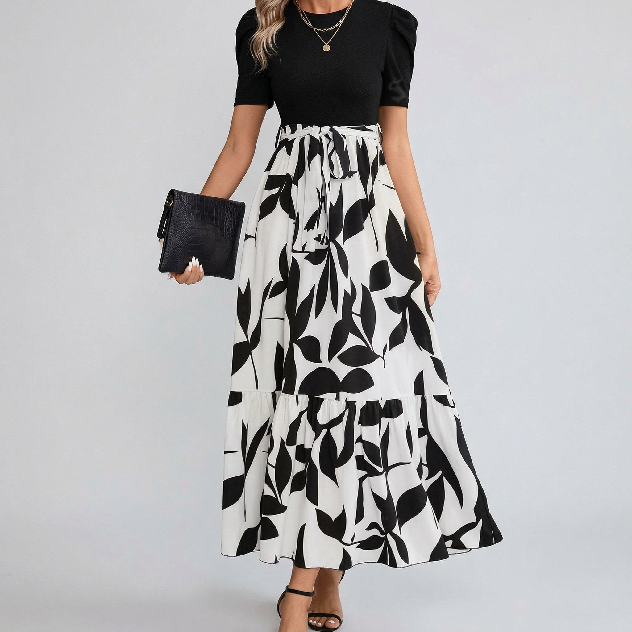 Acethetiq's | Women’s Floral Print Midi Dress – Effortless Elegance