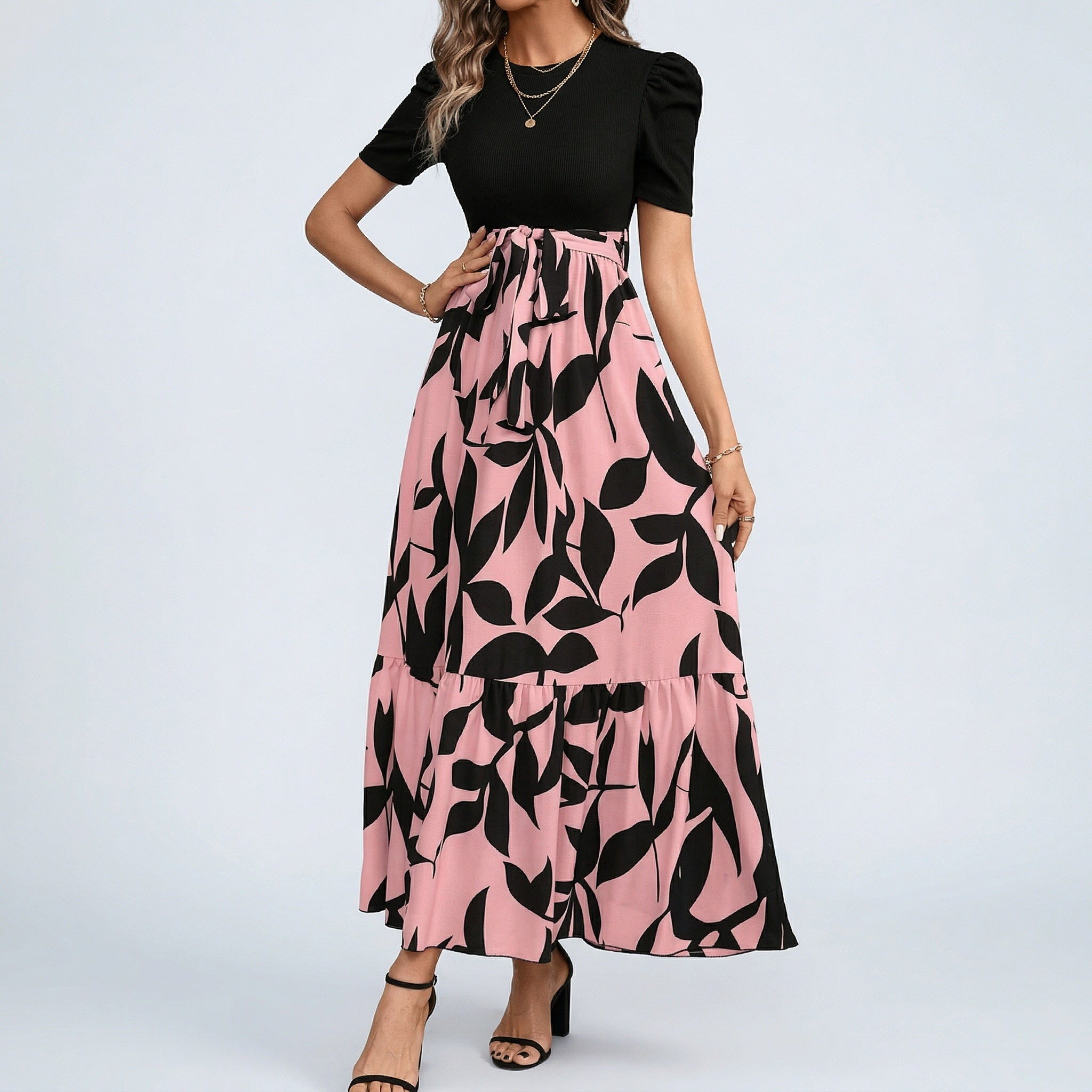 Acethetiq's | Women’s Floral Print Midi Dress – Effortless Elegance