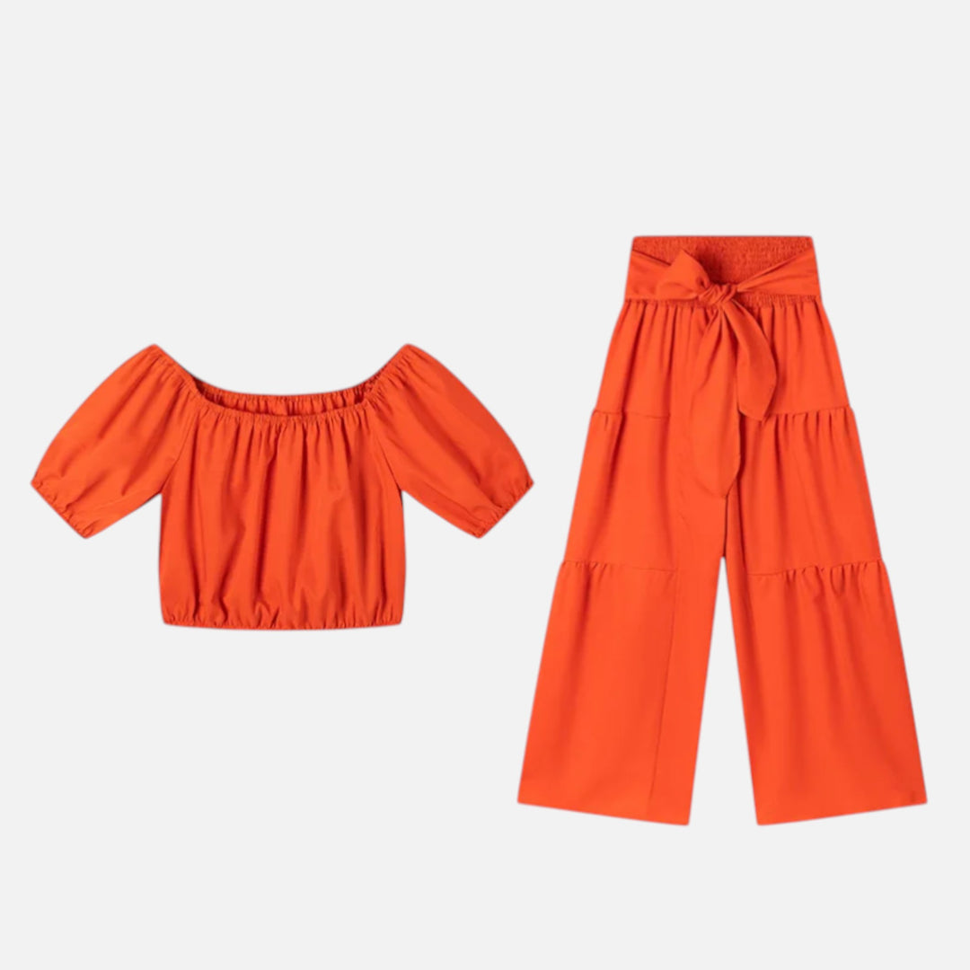 Acethetiq's | Women’s Puff Sleeve Lace-Up Co-Ord Set