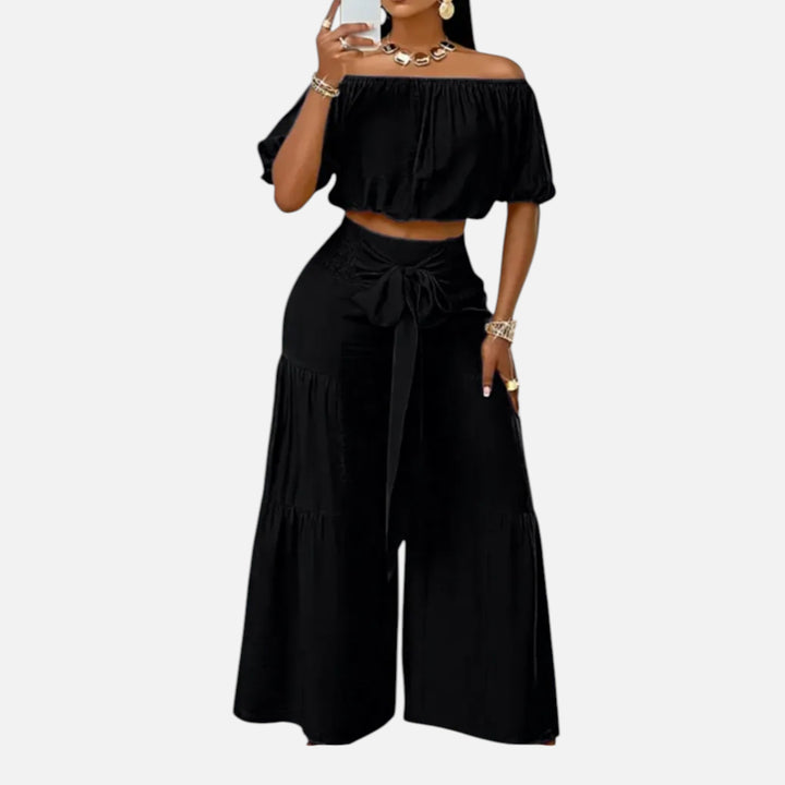 Acethetiq's | Women’s Puff Sleeve Lace-Up Co-Ord Set