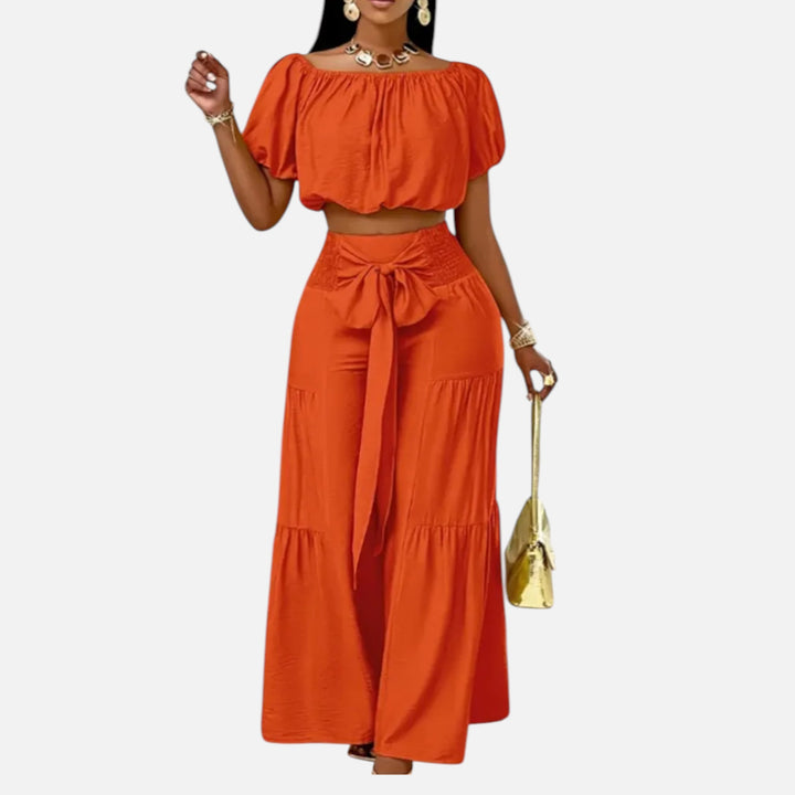 Acethetiq's | Women’s Puff Sleeve Lace-Up Co-Ord Set