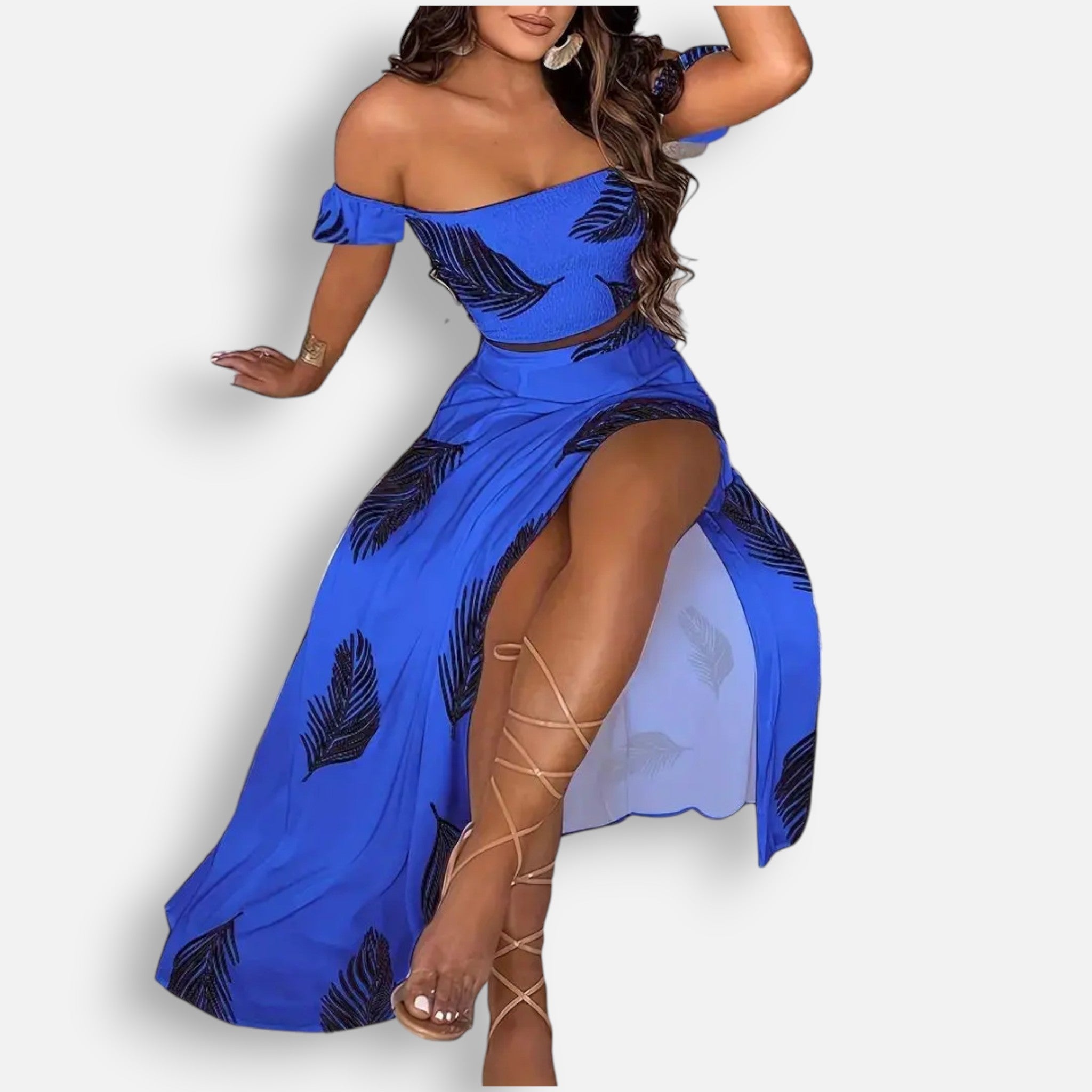 Acethetiq’s | Women’s Two-Piece Slit Skirt Set – Effortless Boho Grace