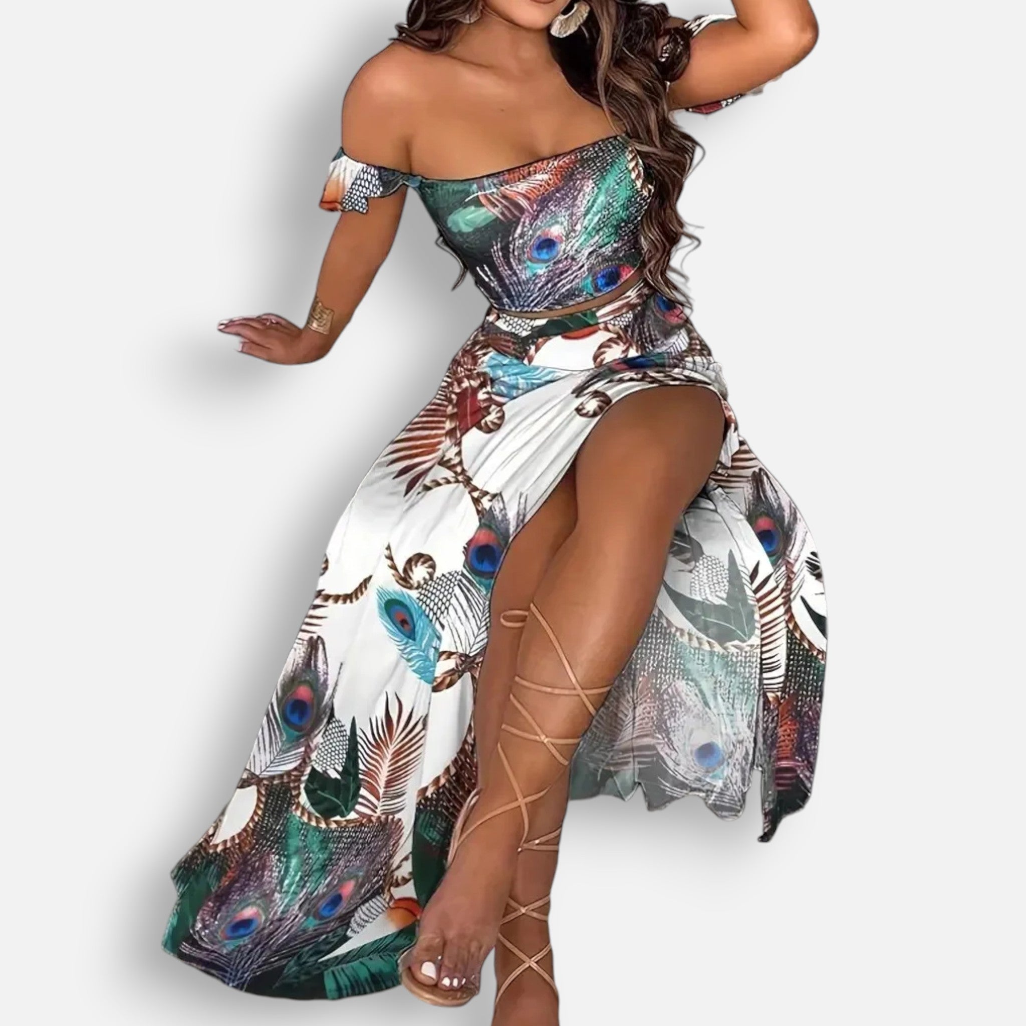 Acethetiq’s | Women’s Two-Piece Slit Skirt Set – Effortless Boho Grace