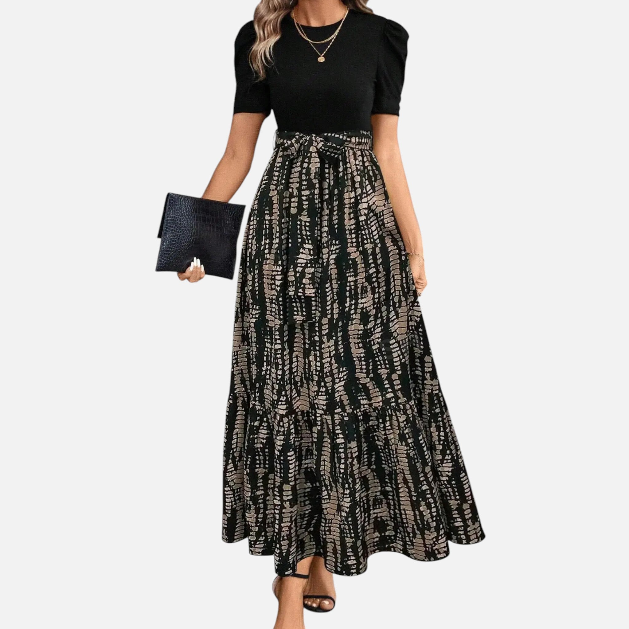 Acethetiq's | Women’s Floral Print Midi Dress – Effortless Elegance