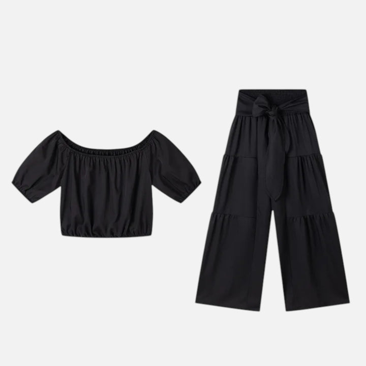 Acethetiq's | Women’s Puff Sleeve Lace-Up Co-Ord Set