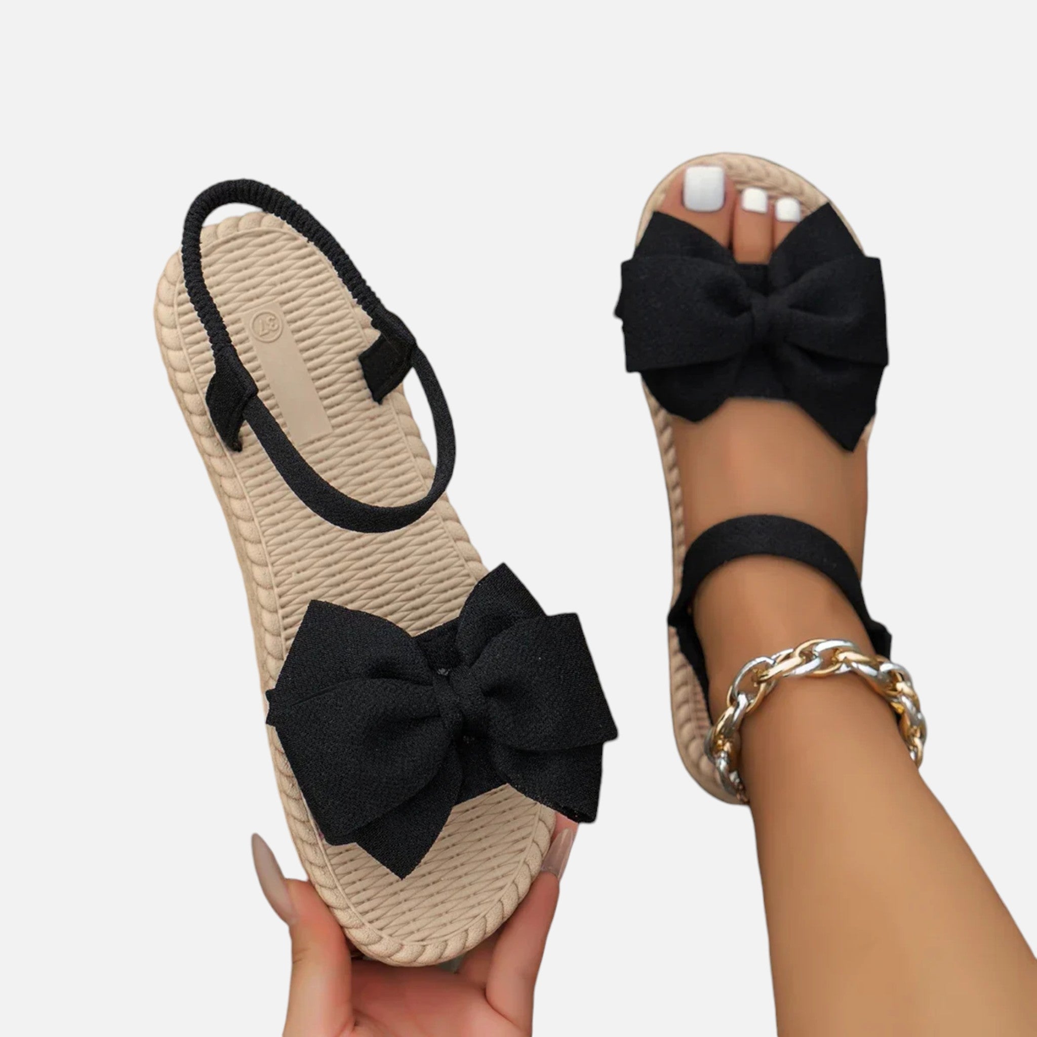 Acethetiq's | Women’s Bow Detail Lightweight Slide Sandals