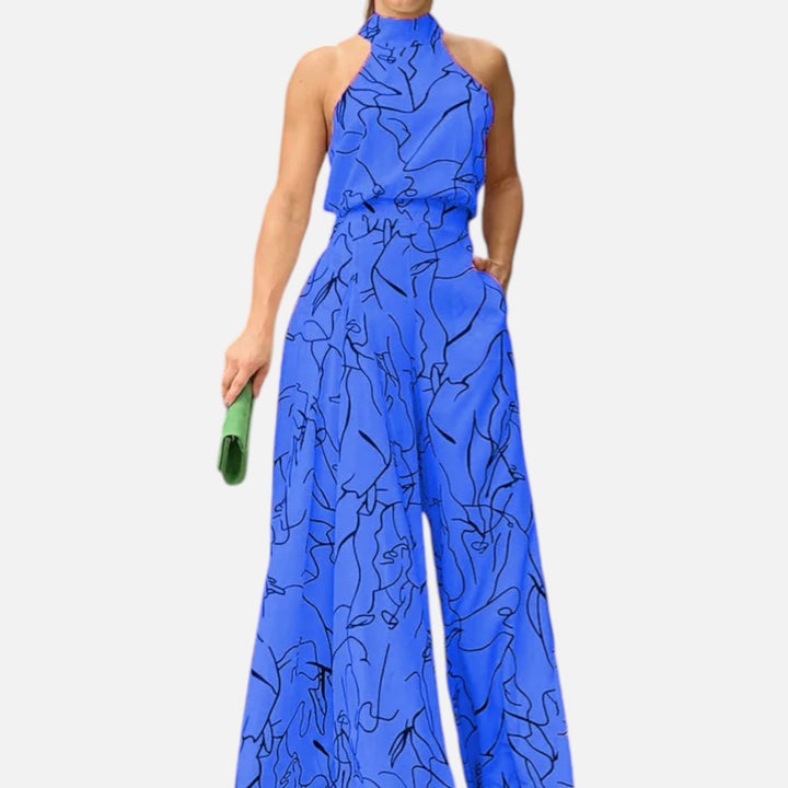 Acethetiq’s | Women’s Printed Wide-Leg Jumpsuit – Effortless Grace