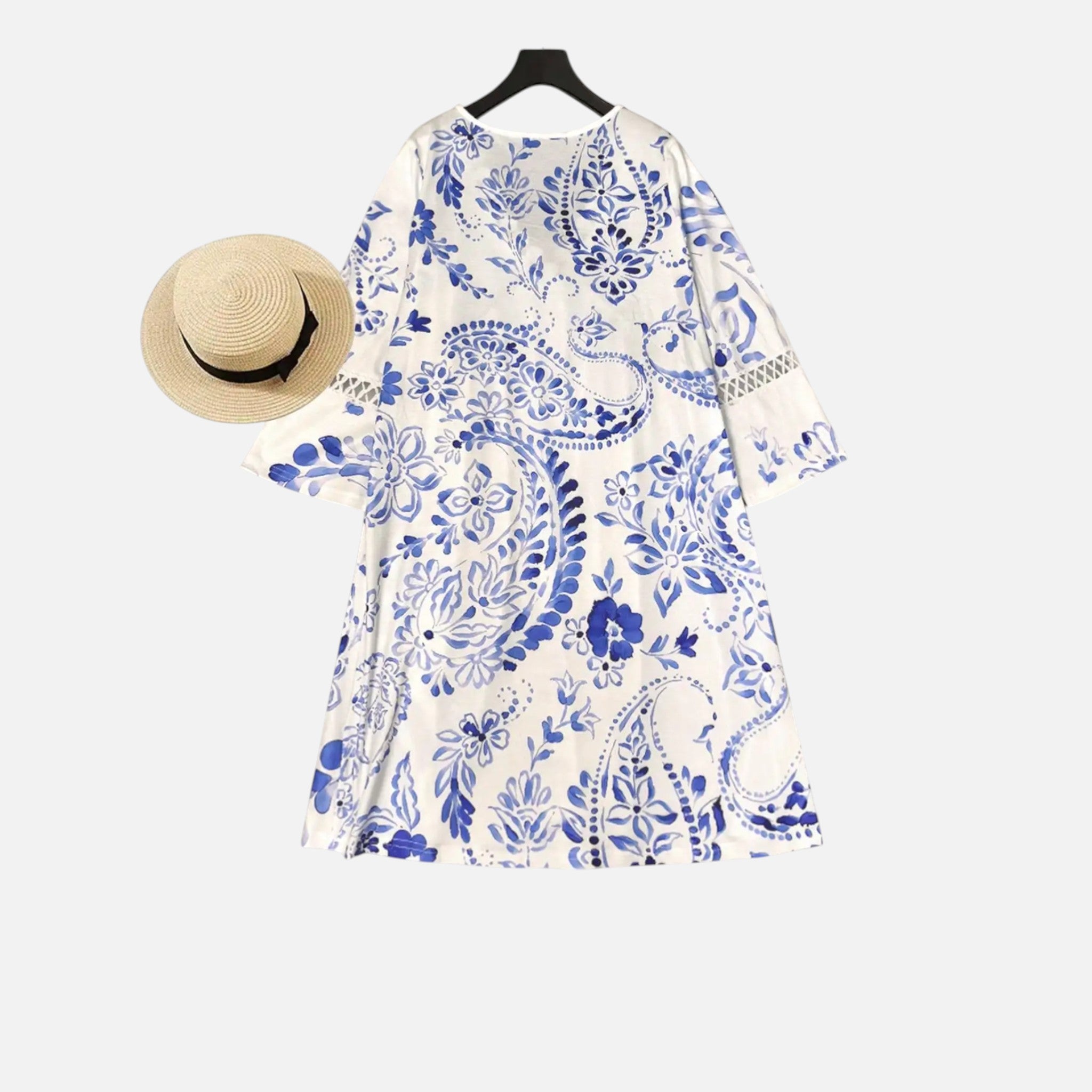 Acethetiq's | Women’s Floral Patchwork Midi Dress – Riviera Elegance