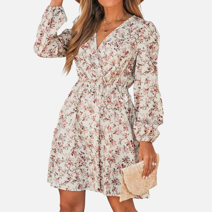 Women’s Floral Chiffon Mini Dress – Vintage Riviera Grace