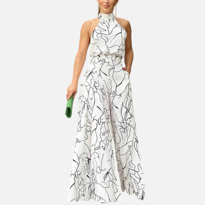 Acethetiq’s | Women’s Printed Wide-Leg Jumpsuit – Effortless Grace