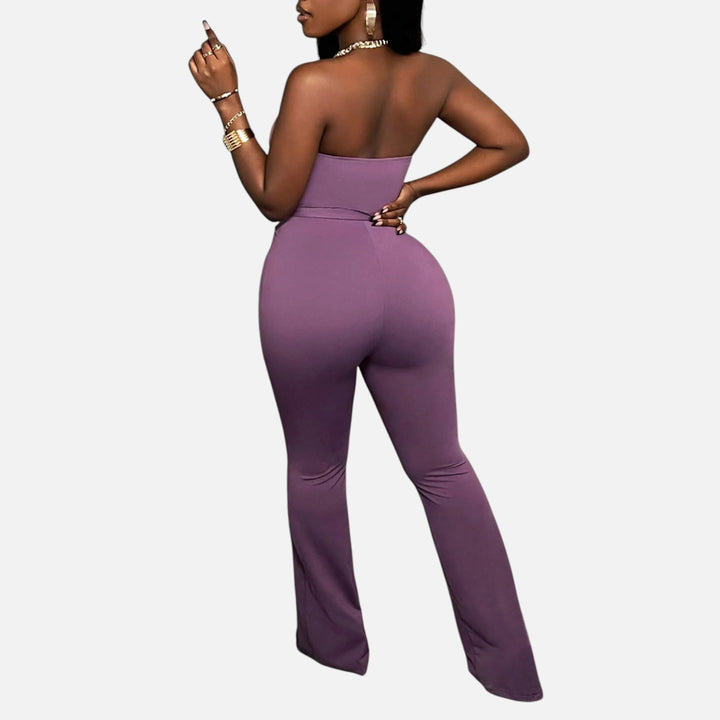 Acethetiq’s | Women’s Strapless Wide-Leg Jumpsuit – Riviera Elegance