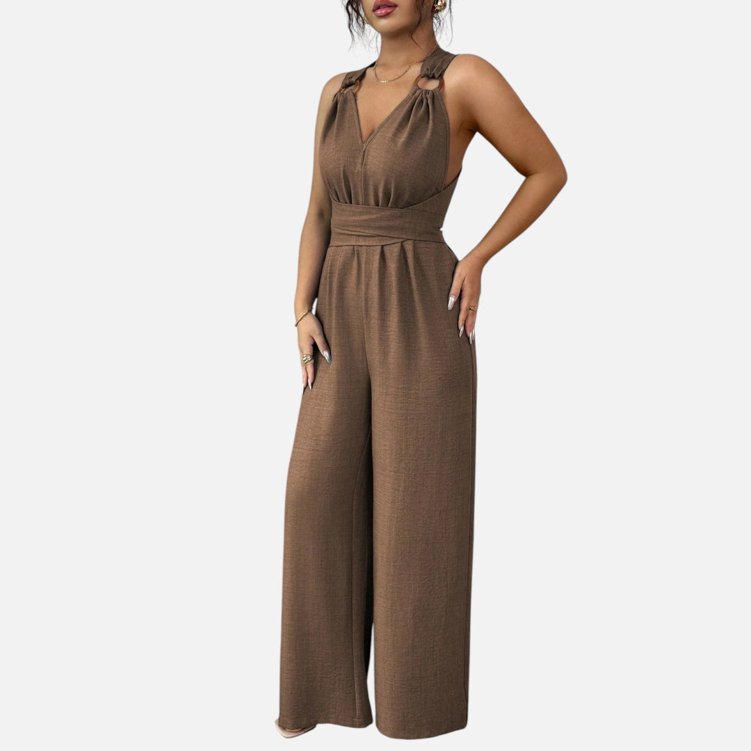 Acethetiq’s | Women’s V-Neck Jumpsuit – Madeleine Summer Elegance
