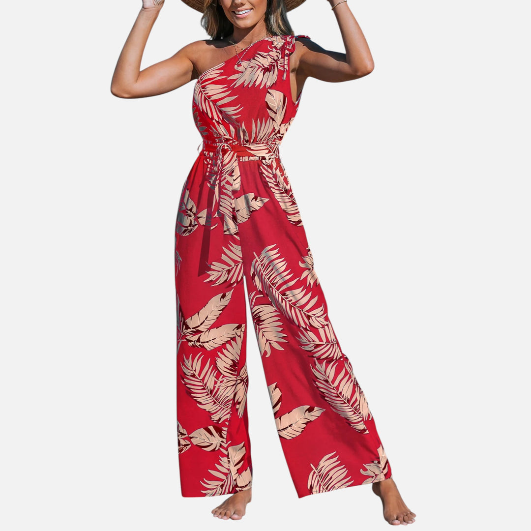 Acethetiq’s | Women’s One-Shoulder Jumpsuit – Riviera Summer Elegance