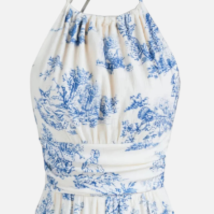 Acethetiq’s | Women’s Printed Round Neck Playsuit – Summer Ease