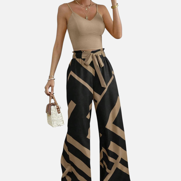 Acethetiq’s | Women’s Camisole & Wide-Leg Set – Effortless Riviera Ease