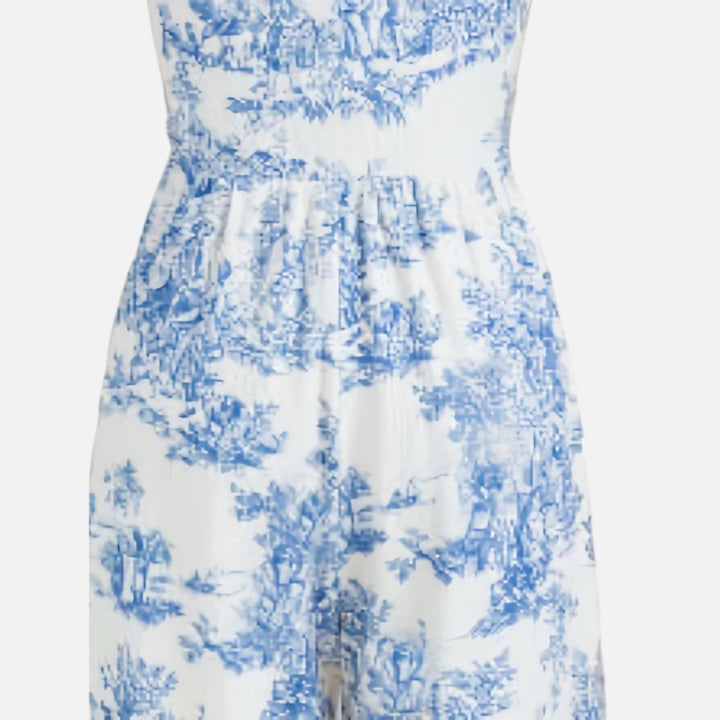 Acethetiq’s | Women’s Printed Round Neck Playsuit – Summer Ease