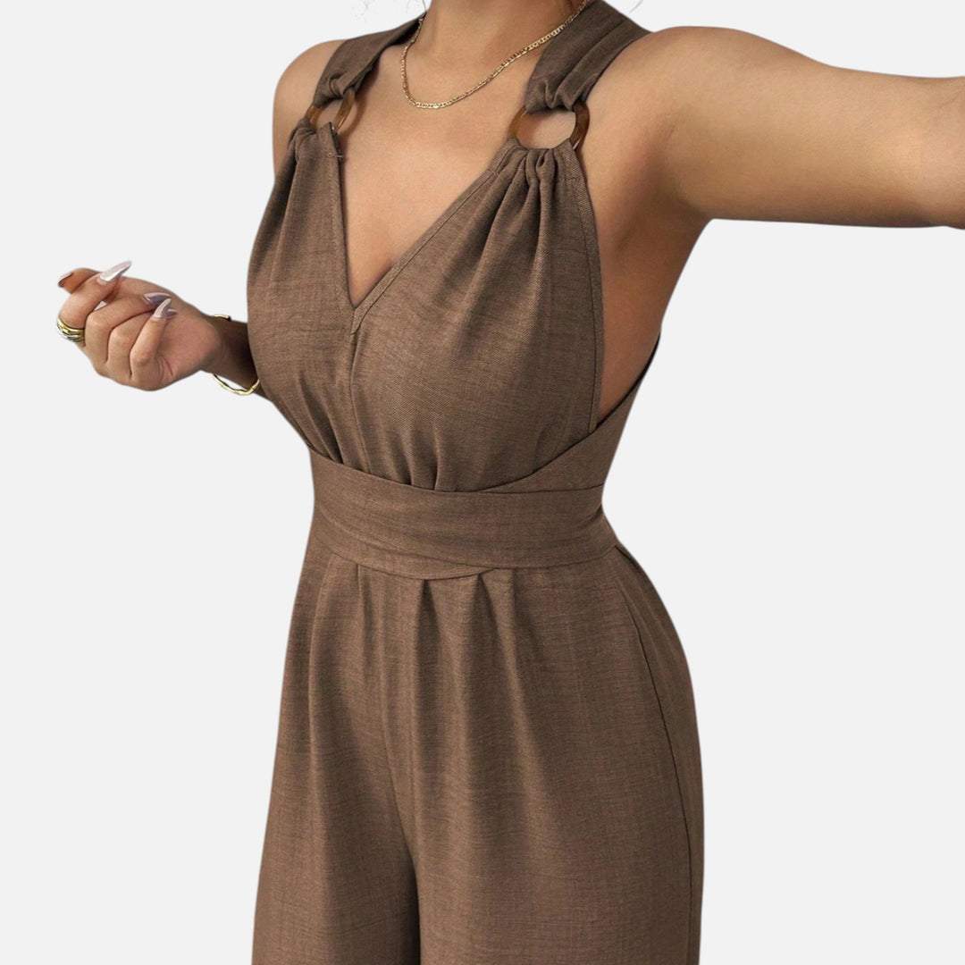 Acethetiq’s | Women’s V-Neck Jumpsuit – Madeleine Summer Elegance