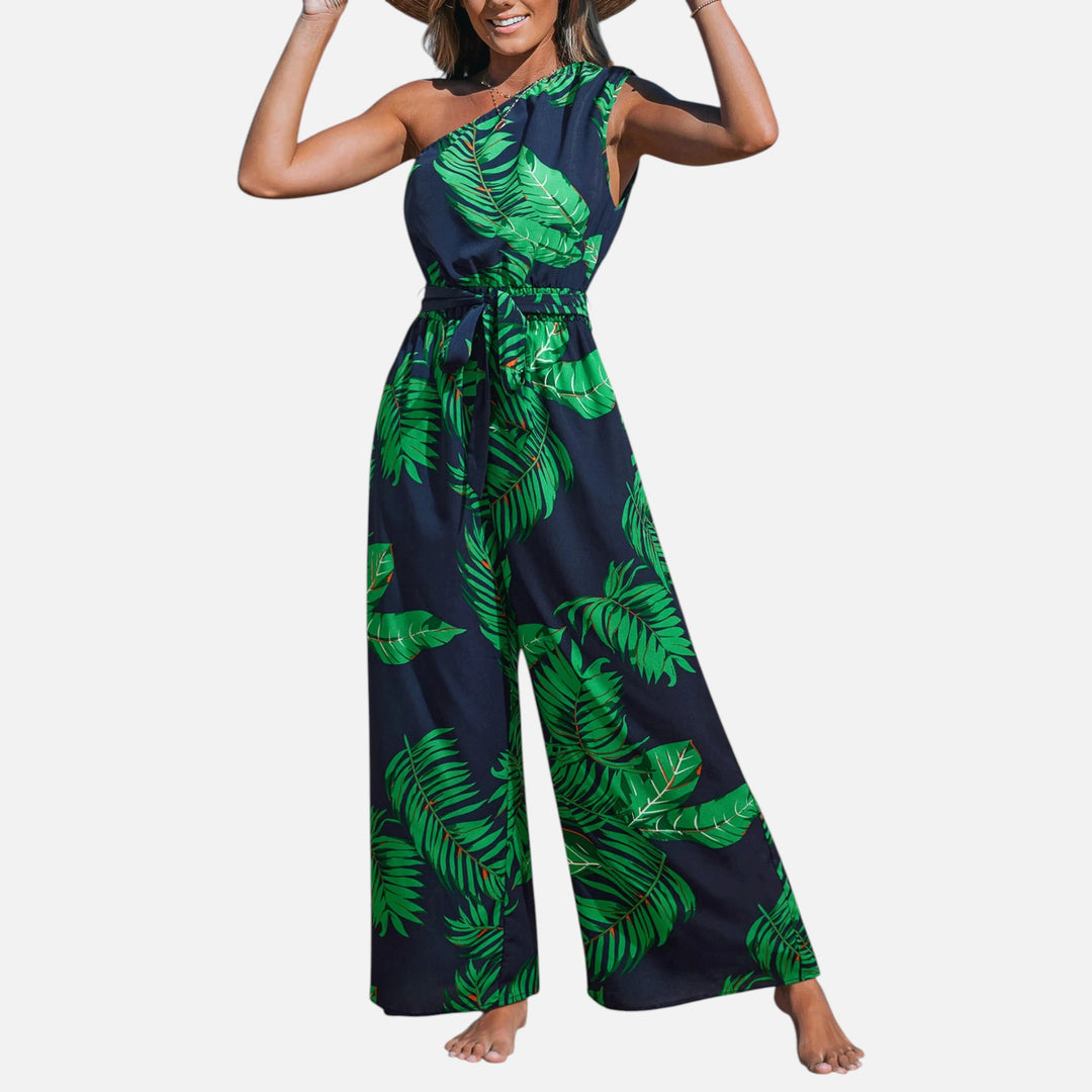 Acethetiq’s | Women’s One-Shoulder Jumpsuit – Riviera Summer Elegance