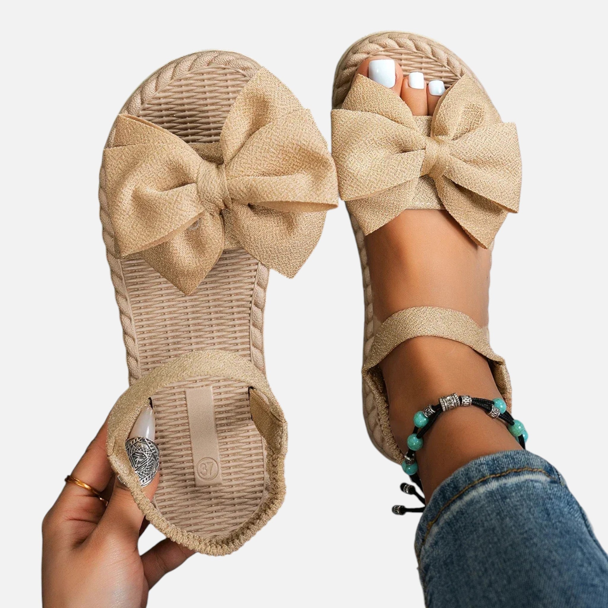 Acethetiq's | Women’s Bow Detail Lightweight Slide Sandals