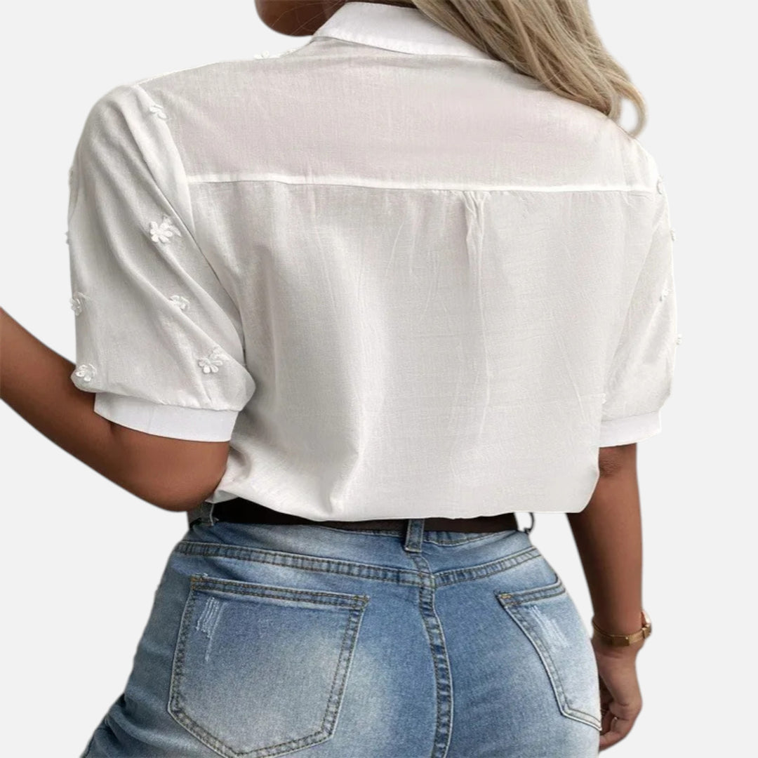 Acethetiq's | Women’s Elegant Embroidered Hollow-Out Top