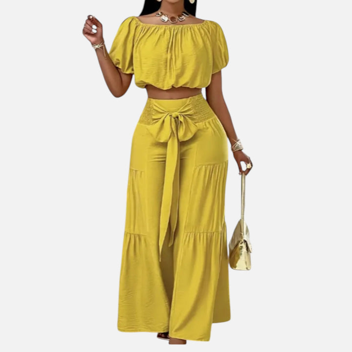Acethetiq's | Women’s Puff Sleeve Lace-Up Co-Ord Set