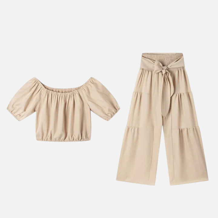 Acethetiq's | Women’s Puff Sleeve Lace-Up Co-Ord Set
