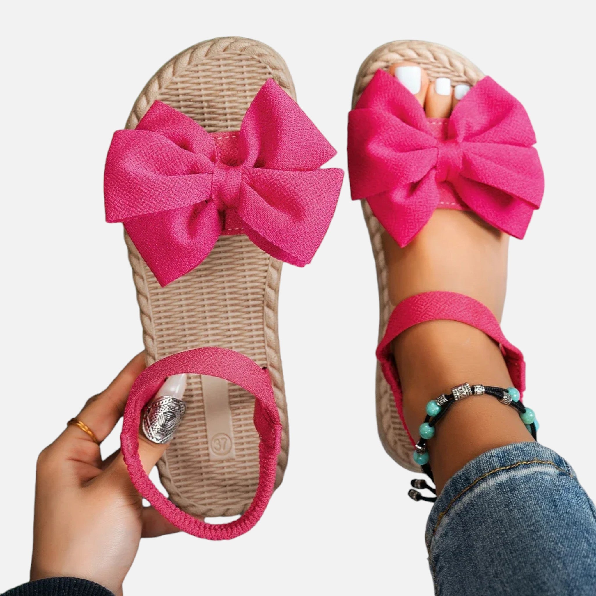 Acethetiq's | Women’s Bow Detail Lightweight Slide Sandals