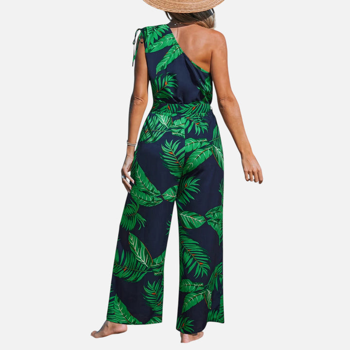 Acethetiq’s | Women’s One-Shoulder Jumpsuit – Riviera Summer Elegance