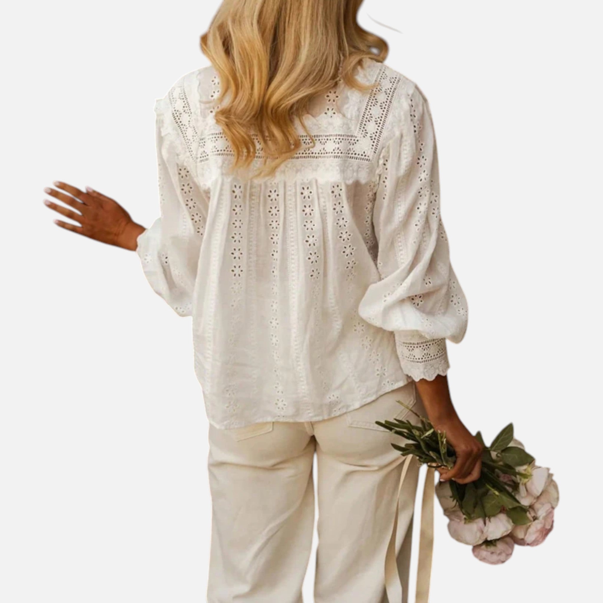 Acethetiq's | Women’s Embroidered Lace-Up Blouse