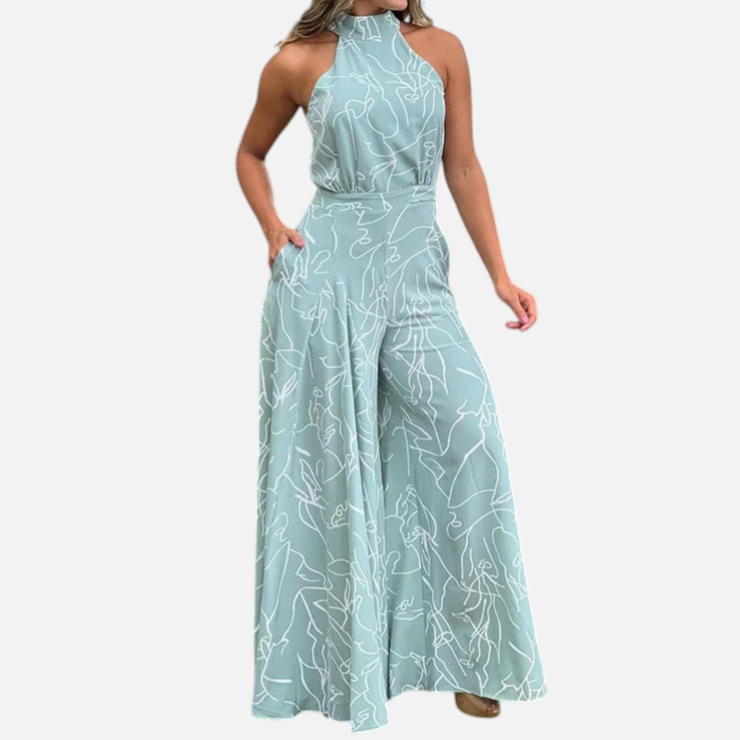Acethetiq’s | Women’s Printed Wide-Leg Jumpsuit – Effortless Grace