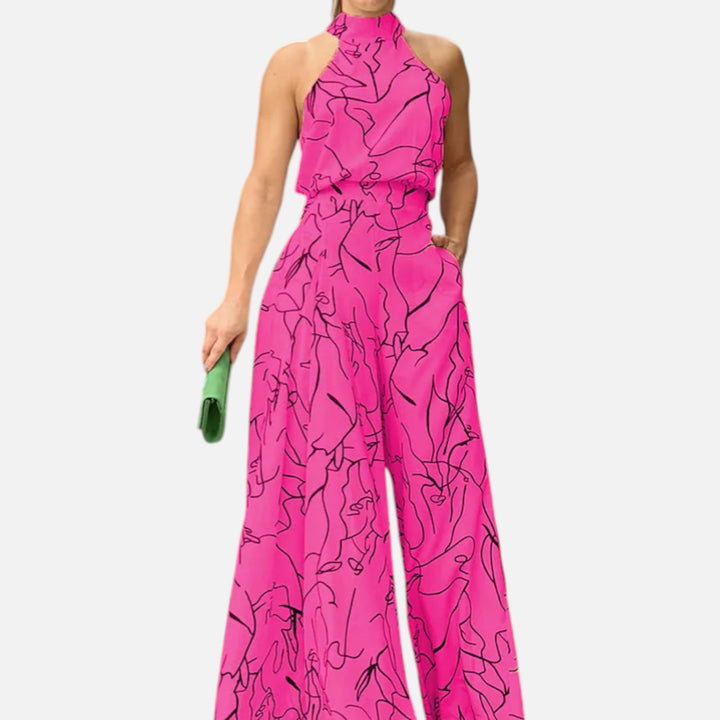 Acethetiq’s | Women’s Printed Wide-Leg Jumpsuit – Effortless Grace