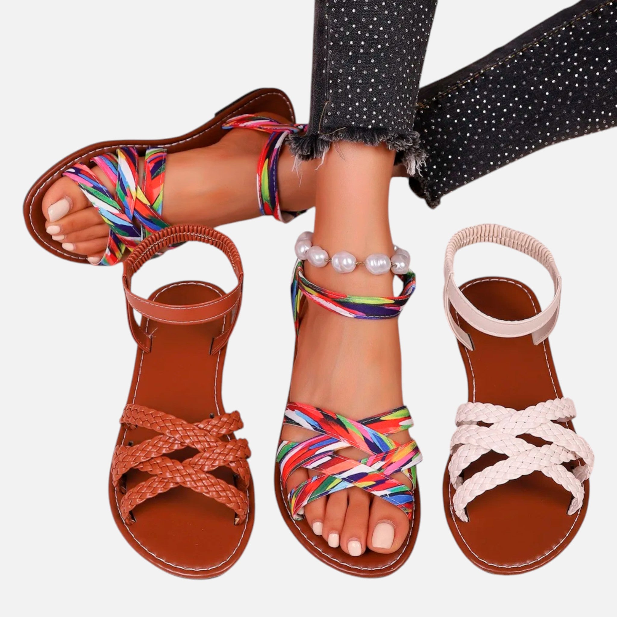 Acethetiq's | Women’s Roman Strap Everyday Flat Sandals
