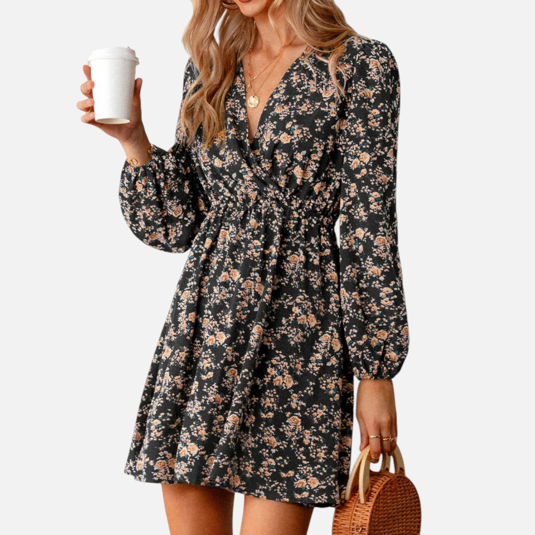 Women’s Floral Chiffon Mini Dress – Vintage Riviera Grace